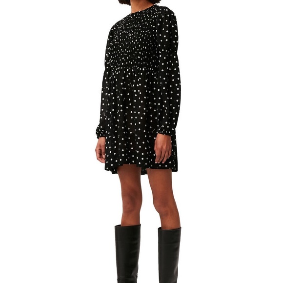 Ganni Dresses & Skirts - NWT GANNI Black and White Polka Dot Mini Dress